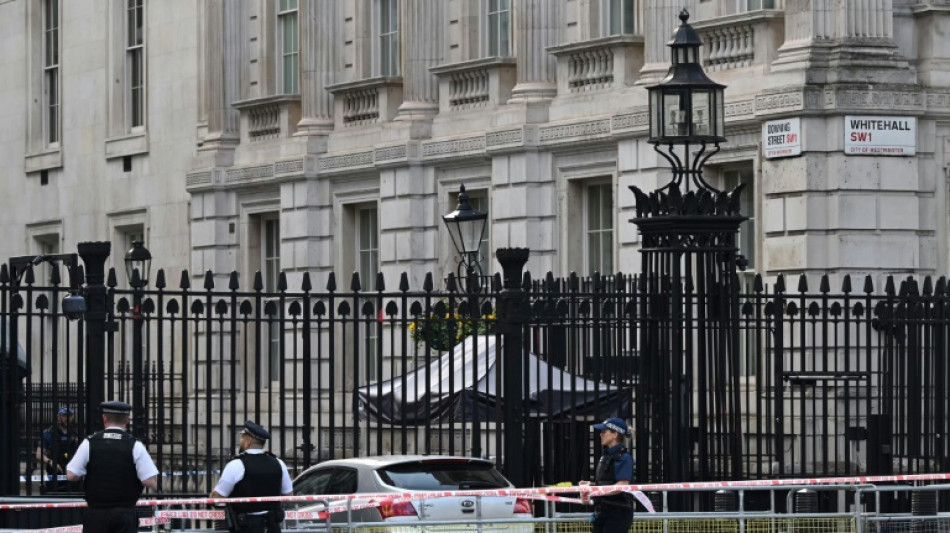 Auto f&auml;hrt in Absperrung an Londoner Downing Street 