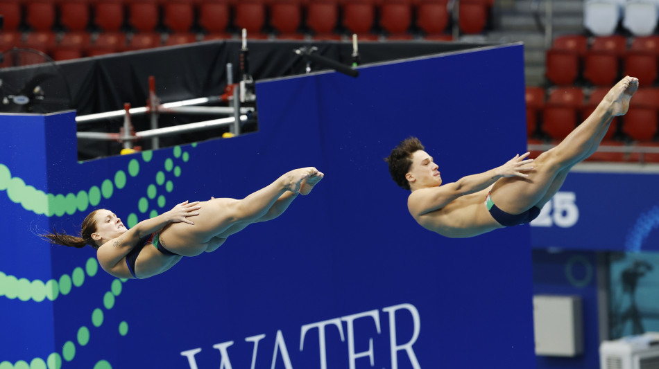 Mondiali tuffi: 3metri sincro misti, oro Pellacani-Santoro